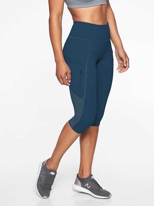 Athleta Womens Up For Anything Crop Constellation Blue Size M