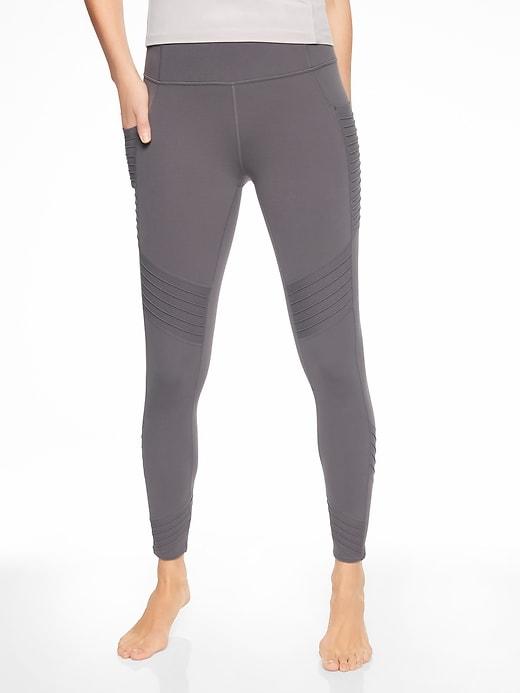 Athleta Womens Stash Pocket Moto Tight Flagstone Grey Size Xxs