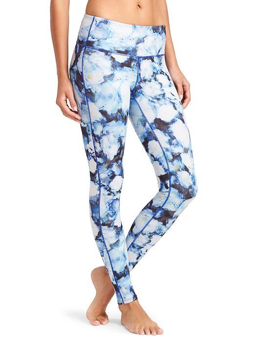 Athleta Womens Floral Crush Chaturanga Tight Size L Tall - Navy
