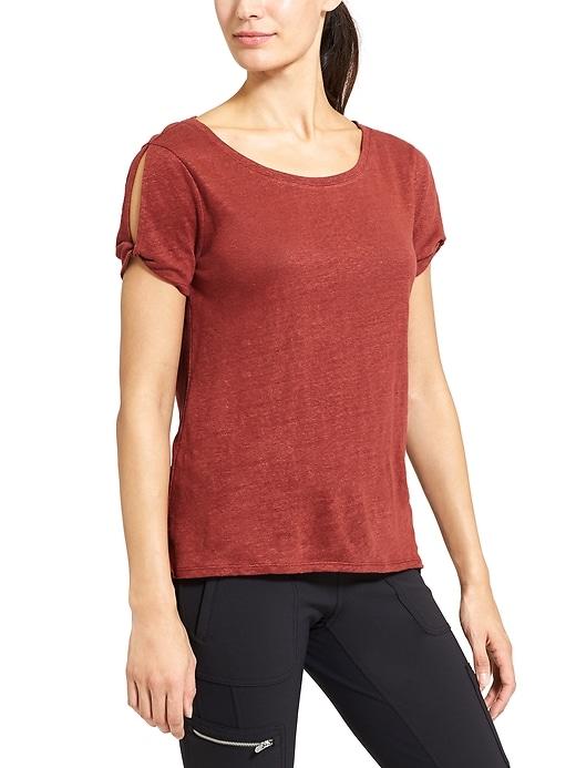 Athleta Womens Zephyr Tee Rose Russet Size Xxs