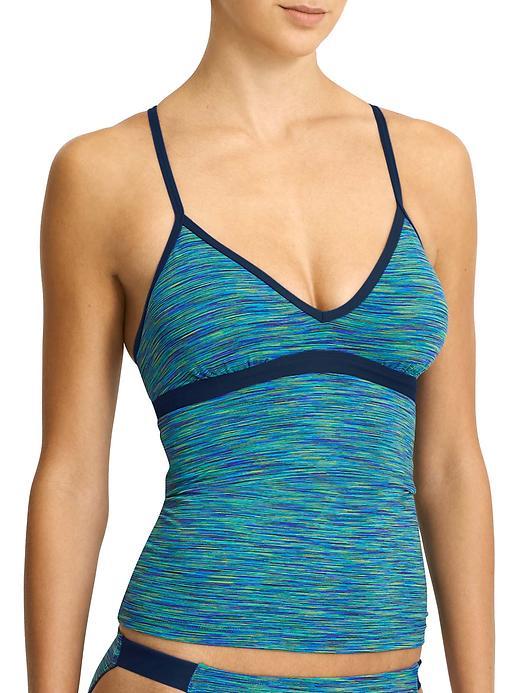 Athleta Womens Paddleout Space Dye Tankini Size L Tall - Dress Blue Space Dye