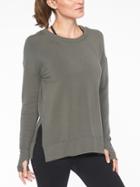 Athleta Womens Coaster Luxe Sweatshirt Herb Olive Size Xs