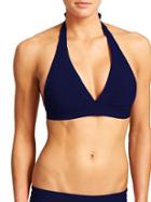 Athleta Womens Shirrendipity Halter Bikini Top Size M - Dress Blue