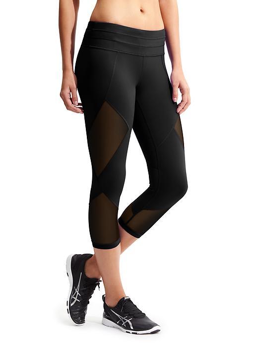 Athleta Womens Mesh Sonar Capri Size M Tall - Black