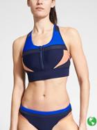 Athleta Womens Tri-ssential Zip Bikini Size M - Color Blocked