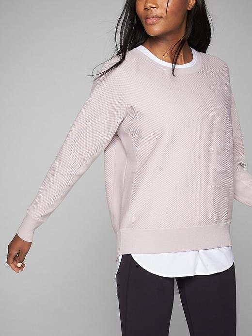 Athleta Womens Thermal Honeycomb Dolman Size L - Soft Lilac