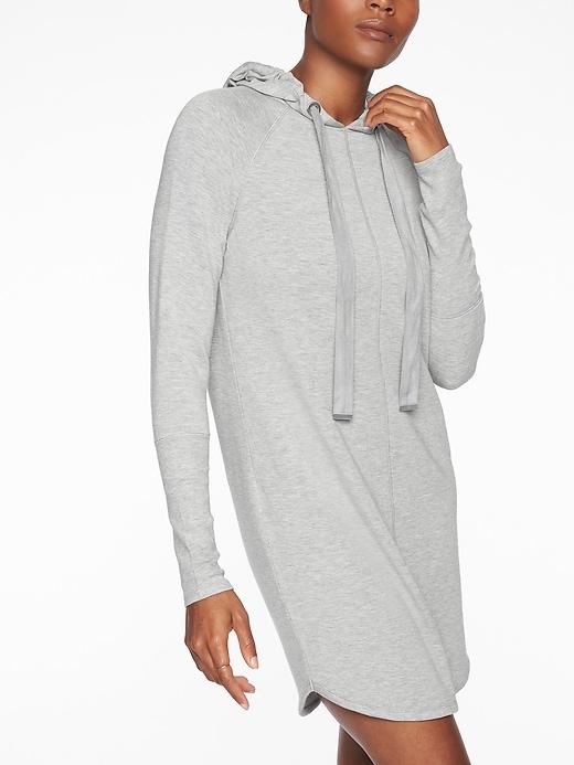 Athleta Womens Solitude Hoodie Dress Grey Heather Size Xxs