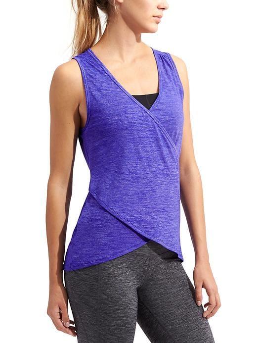 Athleta Womens Om Odyssey Tank Capri Blue Heather Size Xl