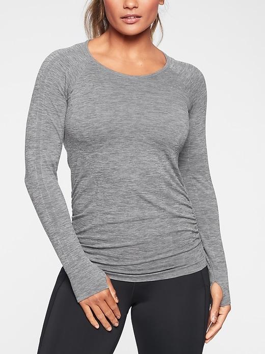Athleta Womens Speedlight Heather Top Grey Heather Size M