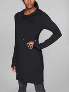 Athleta Womens Cowl Lounge Sweatshirt Dress Black Size M