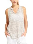 Athleta Womens Easy Newport Linen Medallion Tank Size Xl - Foxtail Taupe