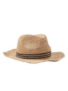 Athleta Womens Small Ranchgirl Fedora Size One Size - Natural/ Navy