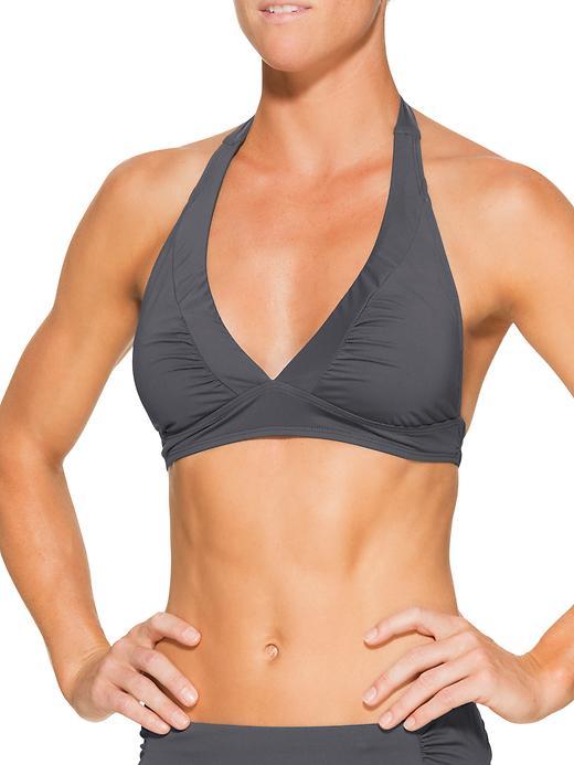 Athleta Womens Shirrendipity Halter Bikini Top Size Xl - Asphalt