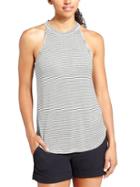 Athleta Womens High Neck Rib Tank Size L - Black/white