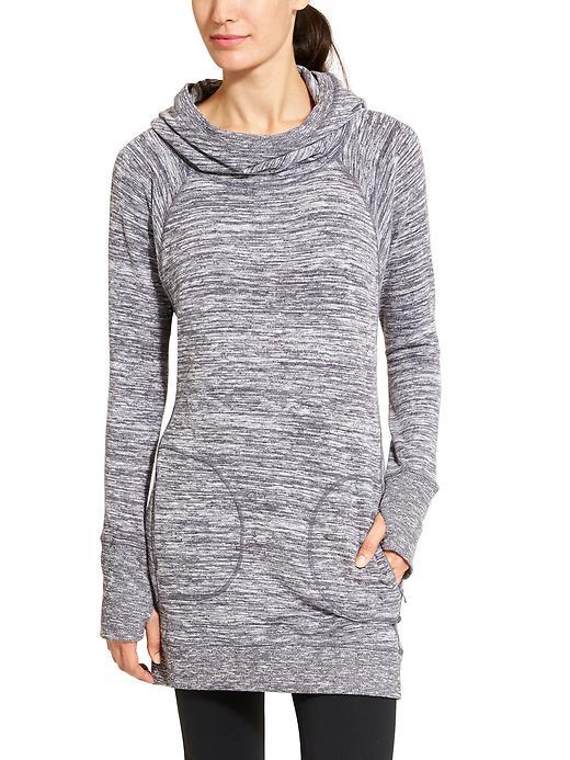 Athleta Womens Blissful Hoodie Dress Size L Tall - Grey Heather