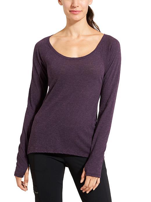 Athleta Womens Daily Top Size L Tall - Wild Raisin Heather
