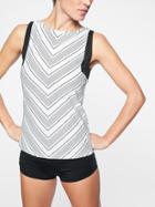 Athleta Womens Chevron Rashguard White Size M