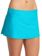Athleta Womens Shirred Band Swim Skirt 2 Size L - Bora Bora Blue