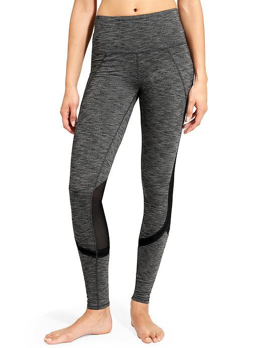 Athleta Womens High Rise Pli Tight Size L Tall - Black Heather
