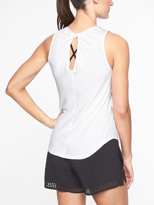 Athleta Womens Cloudlight Twist Back Tank Bright White Size M