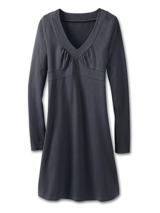 Athleta Womens Long Sleeve Organic Cotton Senorita Dress Size M - Asphalt