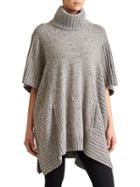 Athleta Womens Passage Sweater Poncho Size L/xl - Grey Donegal