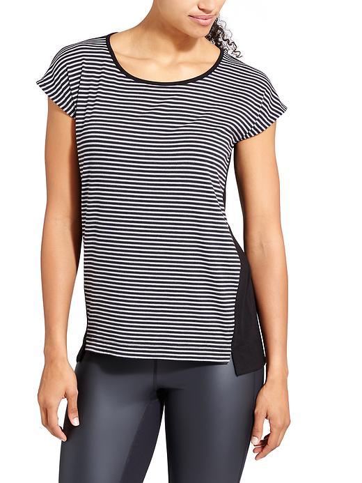 Athleta Womens Crossroad Tee Size L - Black/slate Grey