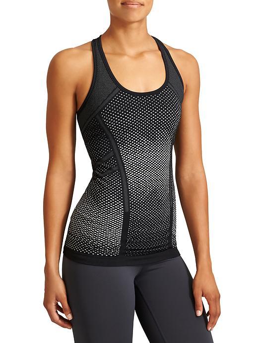 Athleta Womens Fastest Track Tank Dot Size L - Black/bright White
