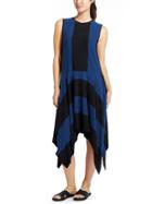 Athleta Womens Stripe Fluid Dress Black/estate Blue Stripe Size S