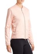 Athleta Womens Uptown Bomber Jacket Size L - Nude Pink