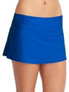 Athleta Womens Shirred Band Swim Skirt 2 Size L - Caspian Blue