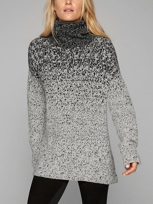 Athleta Womens Wool Cashmere Fader Turtleneck Dove/ Black Size Xxs