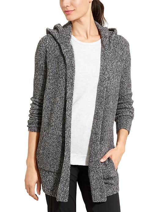 Athleta Womens Mill Valley Hoodie Wrap Size L - Black Heather
