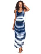 Athleta Womens Stripe Maxi Dress Size M - Navy/white