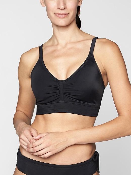 Athleta Womens Stitched Band Bikini Top Black Size 32d/dd