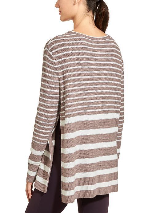Athleta Womens Stripe Kennewick Sweater Size L - Walnut