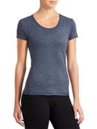 Athleta Womens Shadow Stripe Chi Tee Size L Tall - Iron Blue