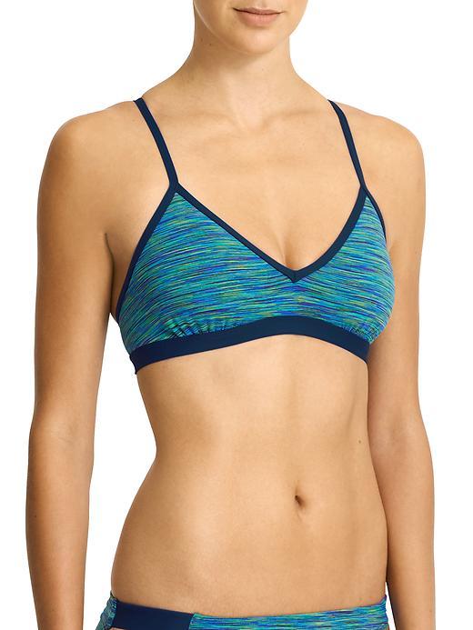 Athleta Womens Paddleout Space Dye Bikini Size L - Dress Blue Space Dye