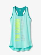 Athleta Graphic Mesh Chi Rules Tank Size L/12 - Beach Glass