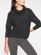 Athleta Womens Cowl Neck Sweatshirt Black Size L