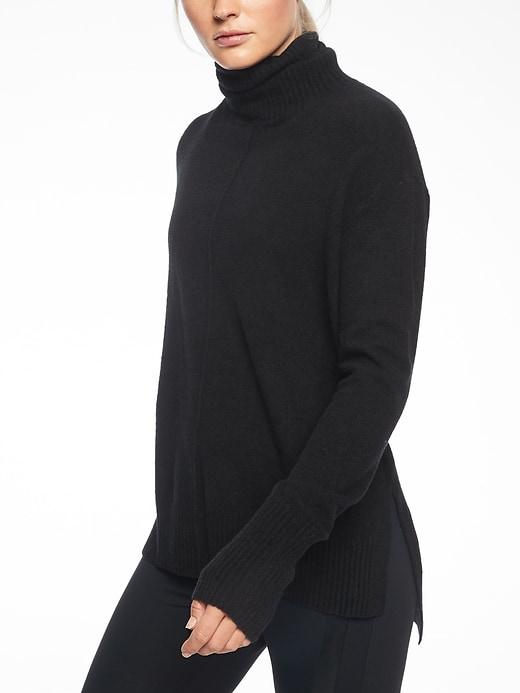 Athleta Womens Transit Pullover Turtleneck Sweater Black Size L