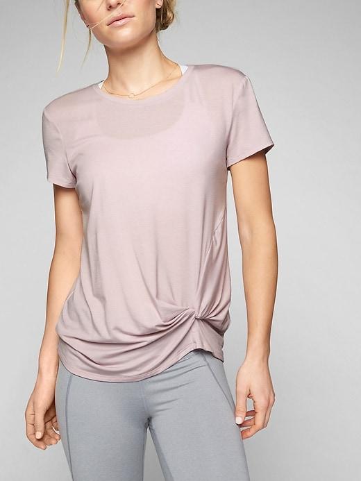 Athleta Womens Ultimate Side Knot Tee Size S - Soft Lilac