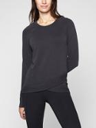 Athleta Womens Serenity Criss Cross Sweatshirt Black Size 2x