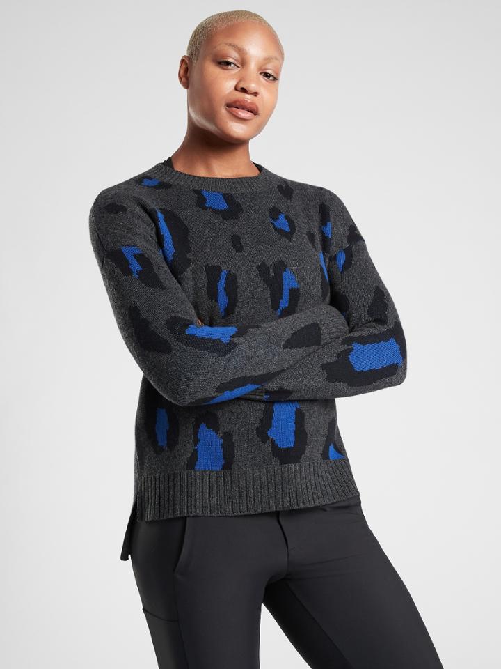 Leopard Wool Cashmere Crew