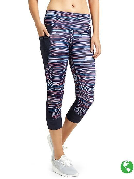 Athleta Womens Jigsaw Print Relay 2.0 Capri Navy Size Xl