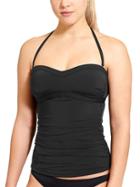 Athleta Womens Aqualuxe Bandeau Tankini Size L - Black