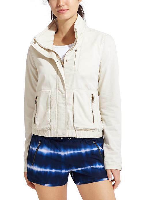 Athleta Womens Twill Military Jacket Size L - Sandcastle