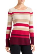 Athleta Womens Cashmere Lodge Striped Sweater Size L - Chianti Multi Stripe