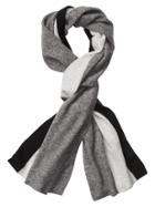 Athleta Womens Border Stripe Boucle Scarf Grey Color Block Size One Size