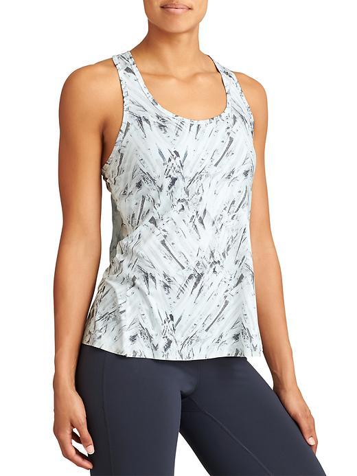 Athleta Womens Tulip Back Chi Tank Size 1x Plus - Grey Glacial Print